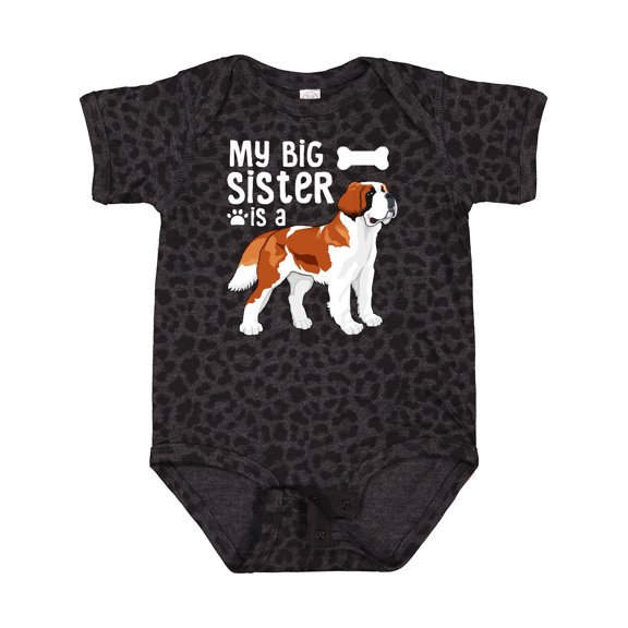 Inktastic My Big Sister is a Saint Bernard (white) Boys or Girls Baby Bodysuit