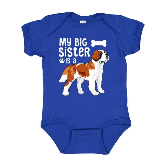 Inktastic My Big Sister is a Saint Bernard (white) Boys or Girls Baby Bodysuit