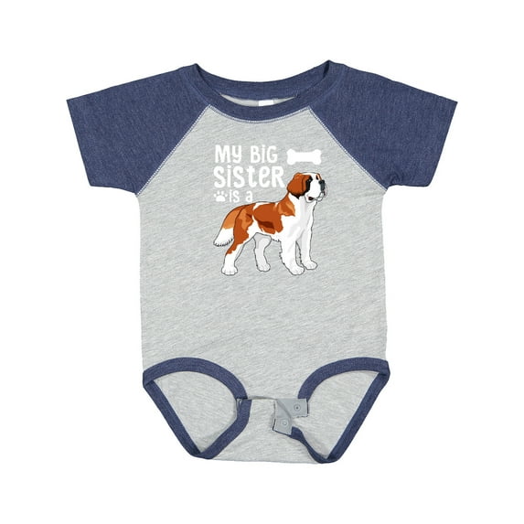 Inktastic My Big Sister is a Saint Bernard (white) Boys or Girls Baby Bodysuit
