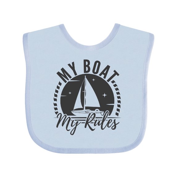 Inktastic My Boat My Rules Sailing Captain Boys or Girls Baby Bib