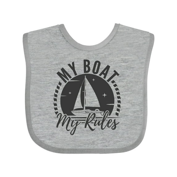 Inktastic My Boat My Rules Sailing Captain Boys or Girls Baby Bib