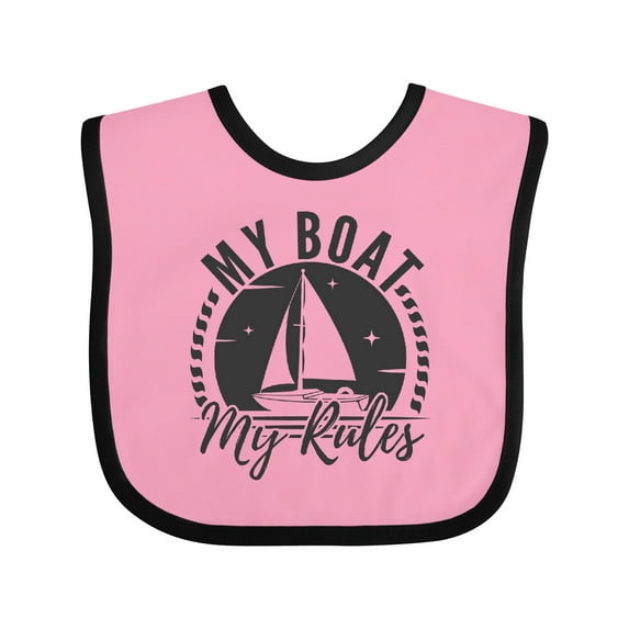 Inktastic My Boat My Rules Sailing Captain Boys or Girls Baby Bib