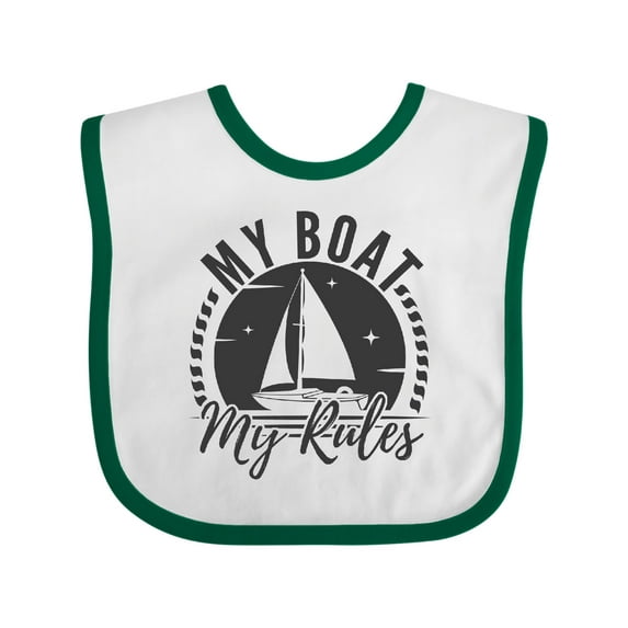 Inktastic My Boat My Rules Sailing Captain Boys or Girls Baby Bib