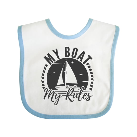 Inktastic My Boat My Rules Sailing Captain Boys or Girls Baby Bib
