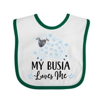 Inktastic My Busia Loves Me Baby Lamb Boys or Girls Baby Bib
