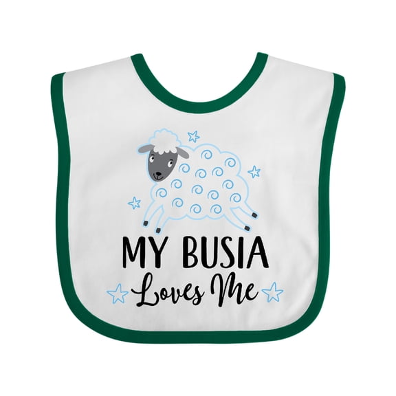 Inktastic My Busia Loves Me Baby Lamb Boys or Girls Baby Bib