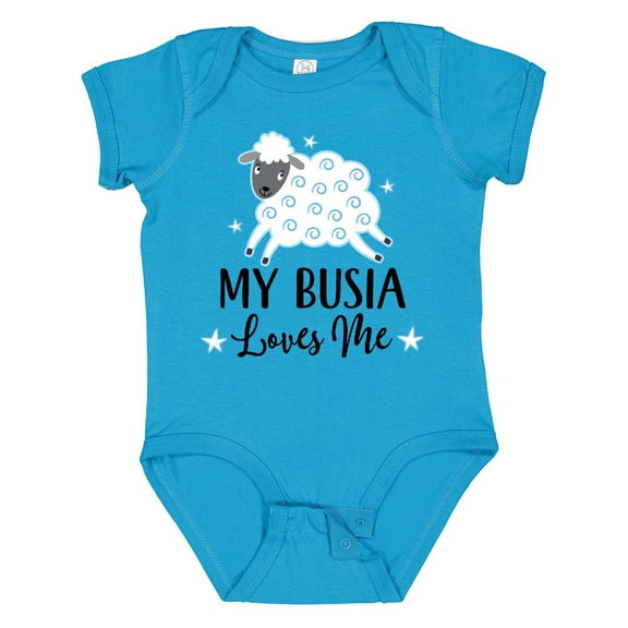 Inktastic My Busia Loves Me Baby Lamb Boys or Girls Baby Bodysuit