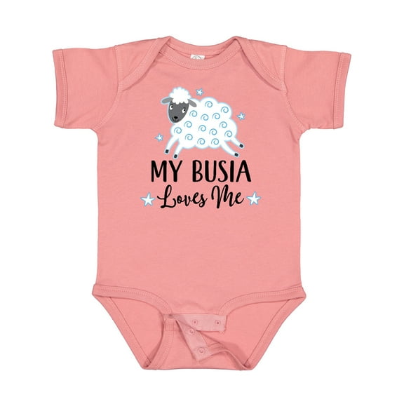 Inktastic My Busia Loves Me Baby Lamb Boys or Girls Baby Bodysuit