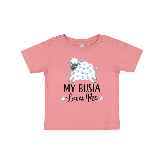 Inktastic My Busia Loves Me Baby Lamb Boys or Girls Baby T-Shirt