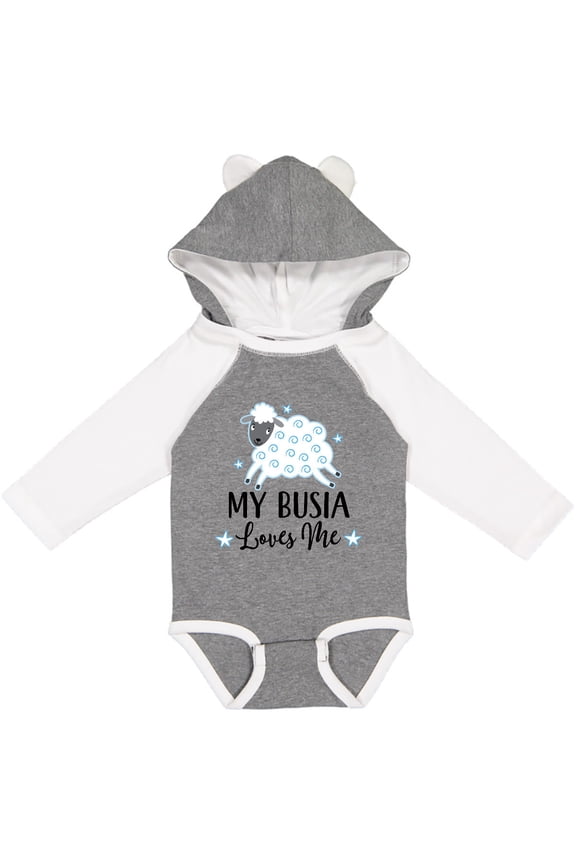 My Busia Loves Me Baby Lamb Boys or Girls Long Sleeve Baby Bodysuit