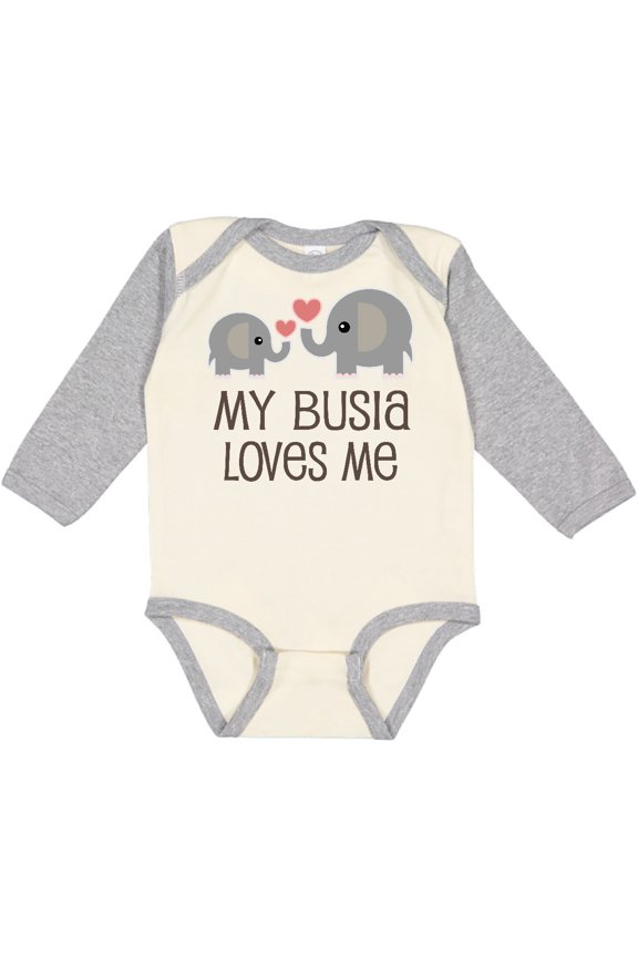 My Busia Loves Me Childs Boys or Girls Long Sleeve Baby Bodysuit