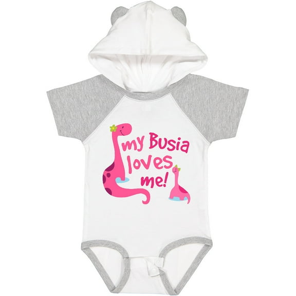 Inktastic My Busia Loves Me Girl Dinosaur Girls Baby Bodysuit