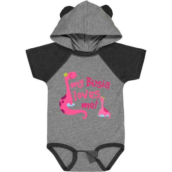 Inktastic My Busia Loves Me Girl Dinosaur Girls Baby Bodysuit