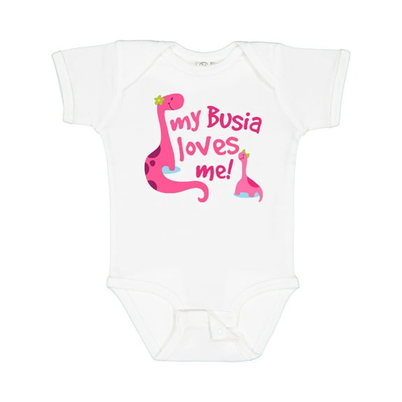 Inktastic My Busia Loves Me Girl Dinosaur Girls Baby Bodysuit