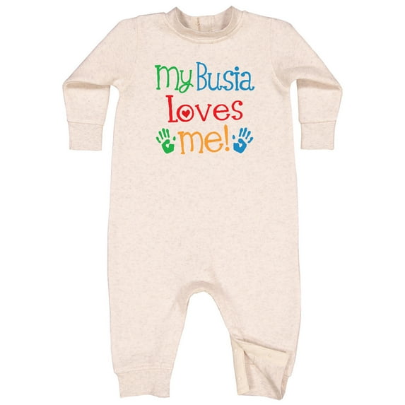 Inktastic My Busia Loves Me Grandkids Baby Fleece Romper