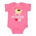 thumbnail image 1 of Inktastic My Chickens Love Me Boys or Girls Baby Bodysuit, 1 of 5