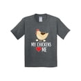 thumbnail image 1 of Inktastic My Chickens Love Me Youth T-Shirt, 1 of 5