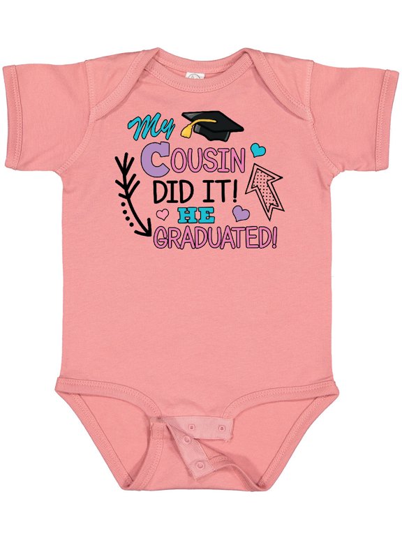 Inktastic My Cousin Graduated with Cap and Arrows Girls Baby Bodysuit