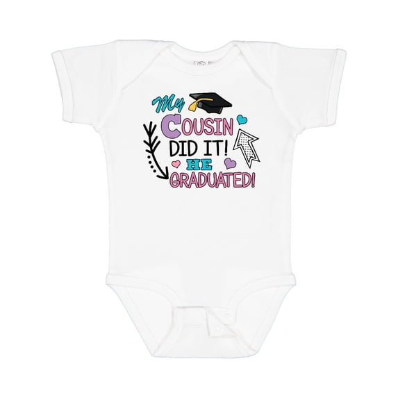 Inktastic My Cousin Graduated with Cap and Arrows Girls Baby Bodysuit