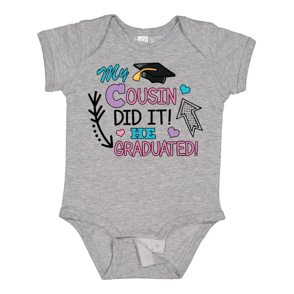 Inktastic My Cousin Graduated with Cap and Arrows Girls Baby Bodysuit