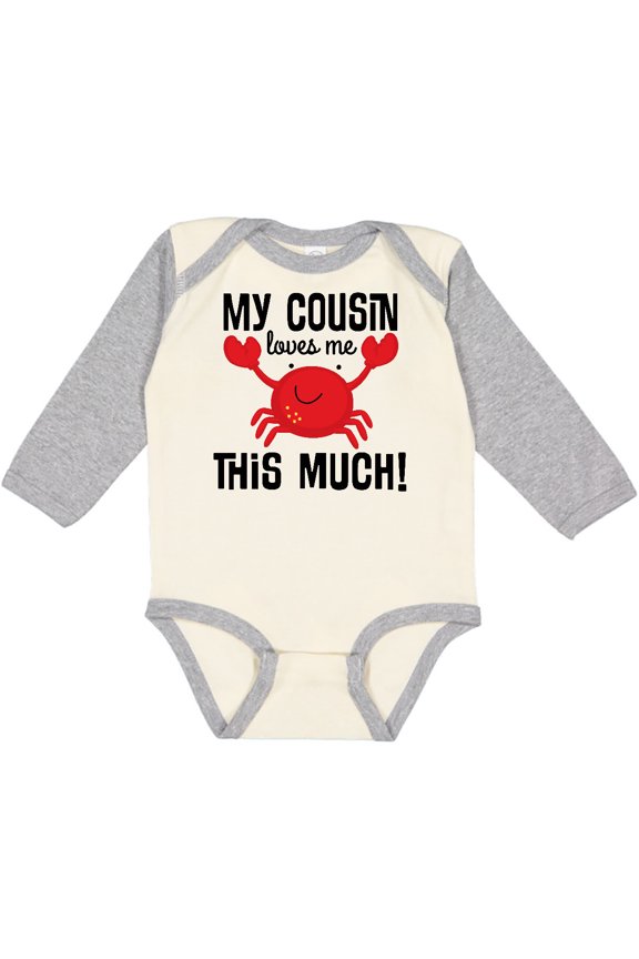 My Cousin Loves Me Boys Boys or Girls Long Sleeve Baby Bodysuit