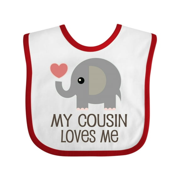 Inktastic My Cousin Loves Me Boys or Girls Baby Bib