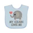 thumbnail image 1 of Inktastic My Cousin Loves Me Boys or Girls Baby Bib, 1 of 4