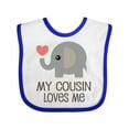 thumbnail image 1 of Inktastic My Cousin Loves Me Boys or Girls Baby Bib, 1 of 4
