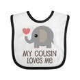 thumbnail image 1 of Inktastic My Cousin Loves Me Boys or Girls Baby Bib, 1 of 4