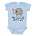 thumbnail image 1 of Inktastic My Cousin Loves Me Boys or Girls Baby Bodysuit, 1 of 5
