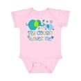 thumbnail image 1 of Inktastic My Cousin Loves Me Cute Elephants Boys or Girls Baby Bodysuit, 1 of 5