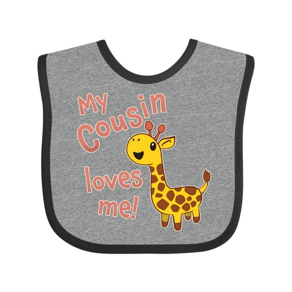 Inktastic My Cousin Loves Me Cute Giraffe Boys or Girls Baby Bib