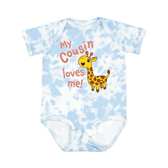 Inktastic My Cousin Loves Me Cute Giraffe Boys or Girls Baby Bodysuit