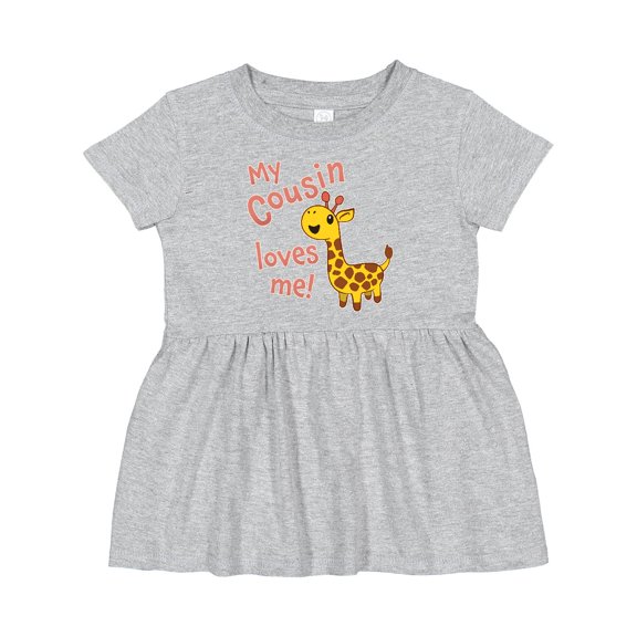 Inktastic My Cousin Loves Me Cute Giraffe Girls Baby Dress