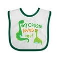thumbnail image 1 of Inktastic My Cousin Loves Me Dinosaur Boys or Girls Baby Bib, 1 of 4
