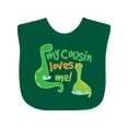 thumbnail image 1 of Inktastic My Cousin Loves Me Dinosaur Boys or Girls Baby Bib, 1 of 4