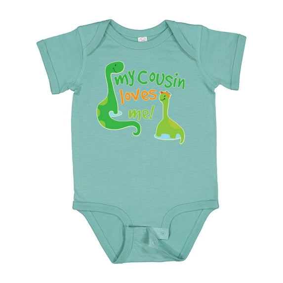Inktastic My Cousin Loves Me Dinosaur Boys or Girls Baby Bodysuit