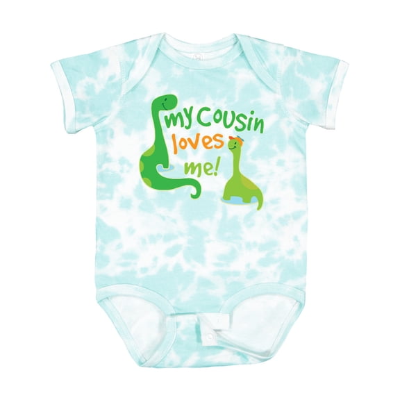 Inktastic My Cousin Loves Me Dinosaur Boys or Girls Baby Bodysuit