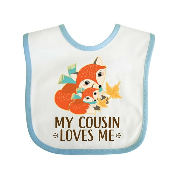 Inktastic My Cousin Loves Me Fox Boys or Girls Baby Bib