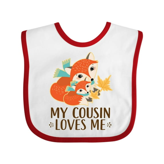 Inktastic My Cousin Loves Me Fox Boys or Girls Baby Bib
