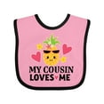 thumbnail image 1 of Inktastic My Cousin Loves Me Pineapple Girls Baby Bib, 1 of 4