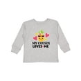 thumbnail image 1 of Inktastic My Cousin Loves Me Pineapple Girls Long Sleeve Toddler T-Shirt, 1 of 5