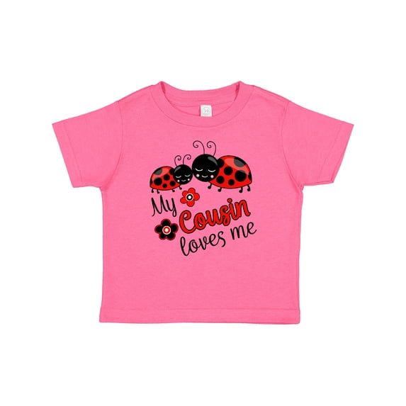 Inktastic My Cousin Loves Me with Cute Ladybugs Boys or Girls Baby T-Shirt