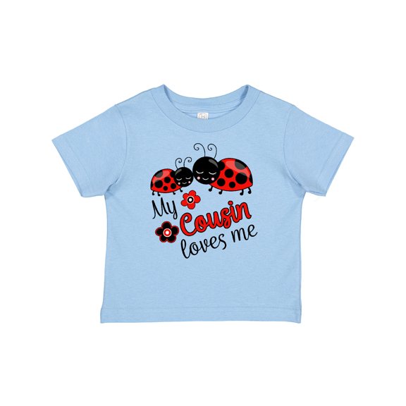 Inktastic My Cousin Loves Me with Cute Ladybugs Boys or Girls Baby T-Shirt