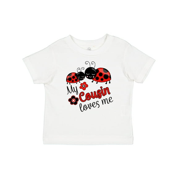 Inktastic My Cousin Loves Me with Cute Ladybugs Boys or Girls Baby T-Shirt