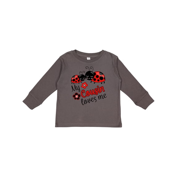 Inktastic My Cousin Loves Me with Cute Ladybugs Boys or Girls Long Sleeve Toddler T-Shirt