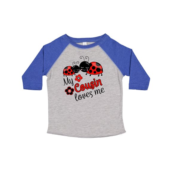 Inktastic My Cousin Loves Me with Cute Ladybugs Boys or Girls Toddler T-Shirt