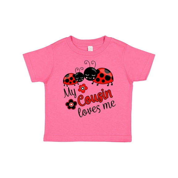 Inktastic My Cousin Loves Me with Cute Ladybugs Boys or Girls Toddler T-Shirt