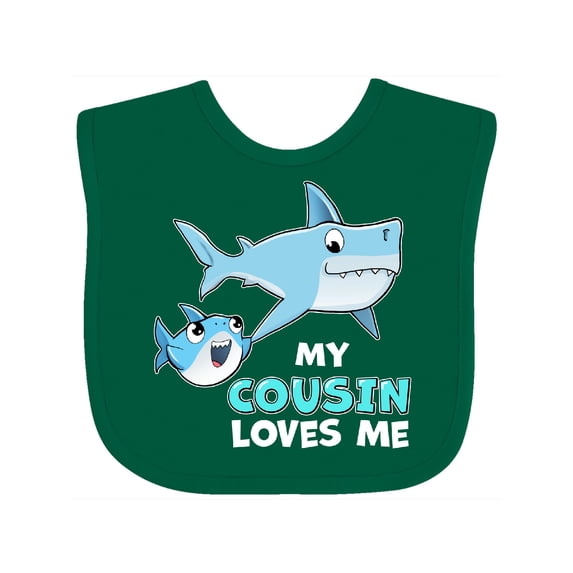 Inktastic My Cousin Loves Me with Cute Sharks Boys or Girls Baby Bib