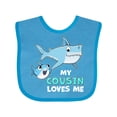 thumbnail image 1 of Inktastic My Cousin Loves Me with Cute Sharks Boys or Girls Baby Bib, 1 of 4